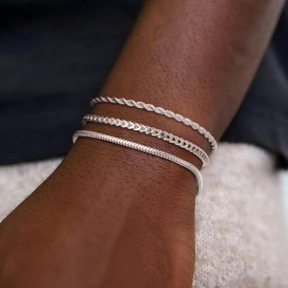 Silver Plated Stackable Bracelet Set Minimal Chic… - image 5